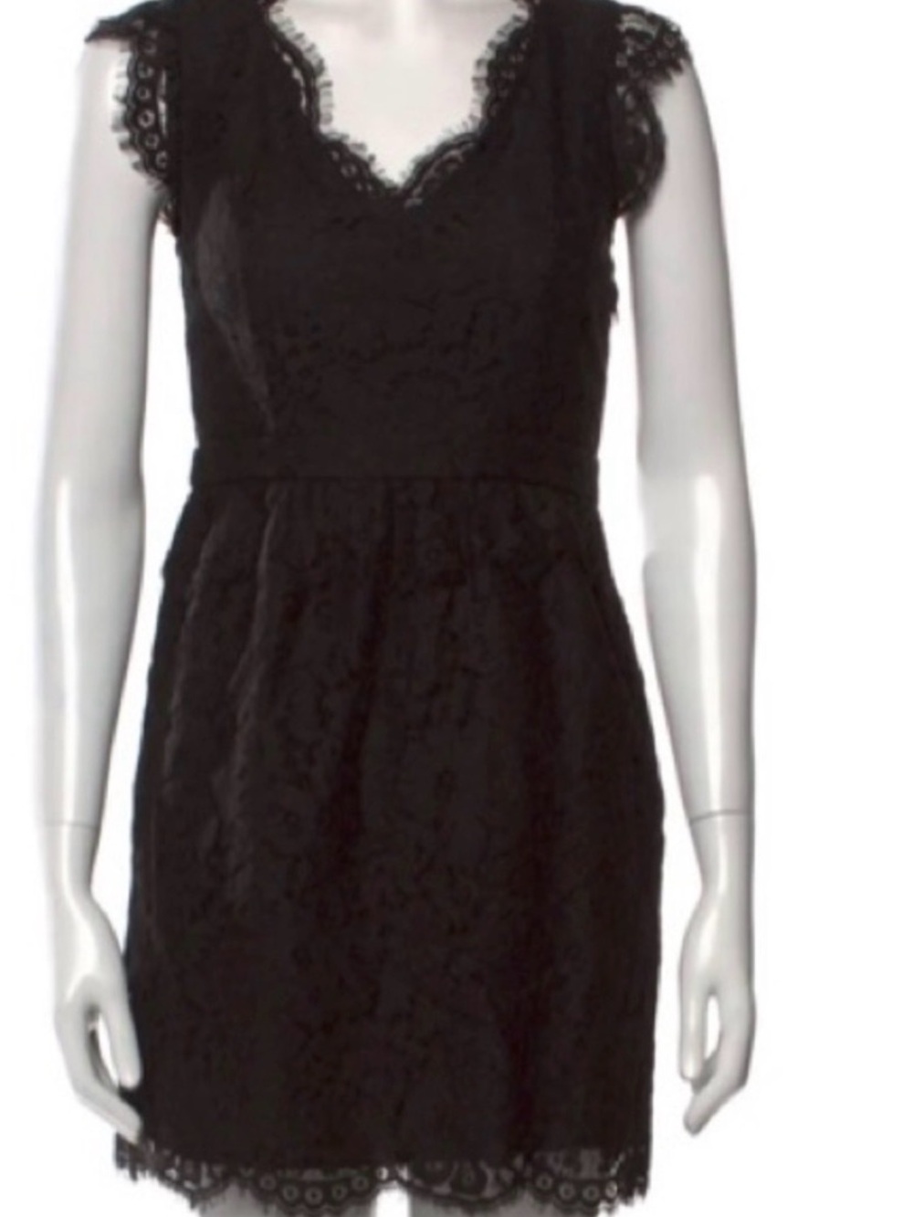 Joie Black Lace V-Neck Cap Sleeve Dress
